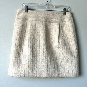 Merona Cream with Metallic‎ Gold A-Line Skirt